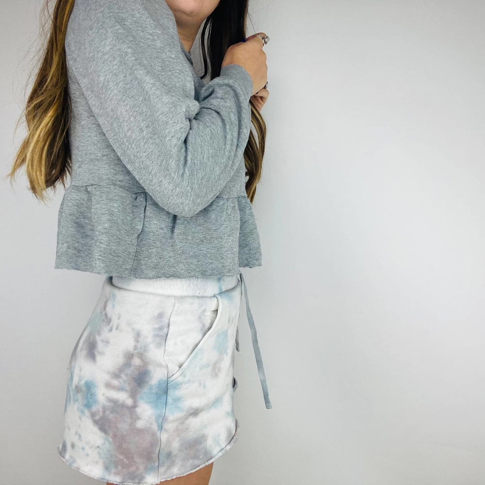 Project Social T gray Cropped Peplum Hoodie Medium - Picture 3 of 5